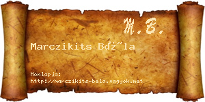 Marczikits Béla névjegykártya